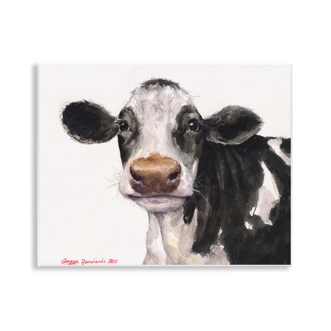 Stupell Industries Cute Cow with White Spots Wall Plaque, design by George Dyachenko